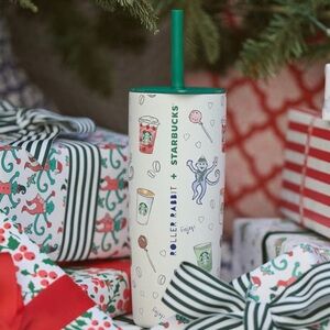 Starbucks Roller Rabbit White and Green Tumbler